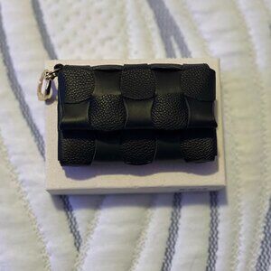 Polene Neiti cardholder - black w/ gold hardware